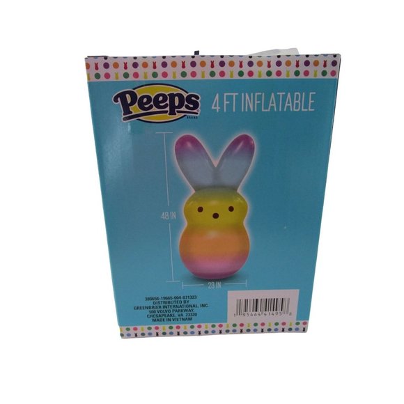 Rainbow Easter Bunny Inflatable Peep New 4ft Tall Multi Color Pastel Ombre - Picture 16 of 16